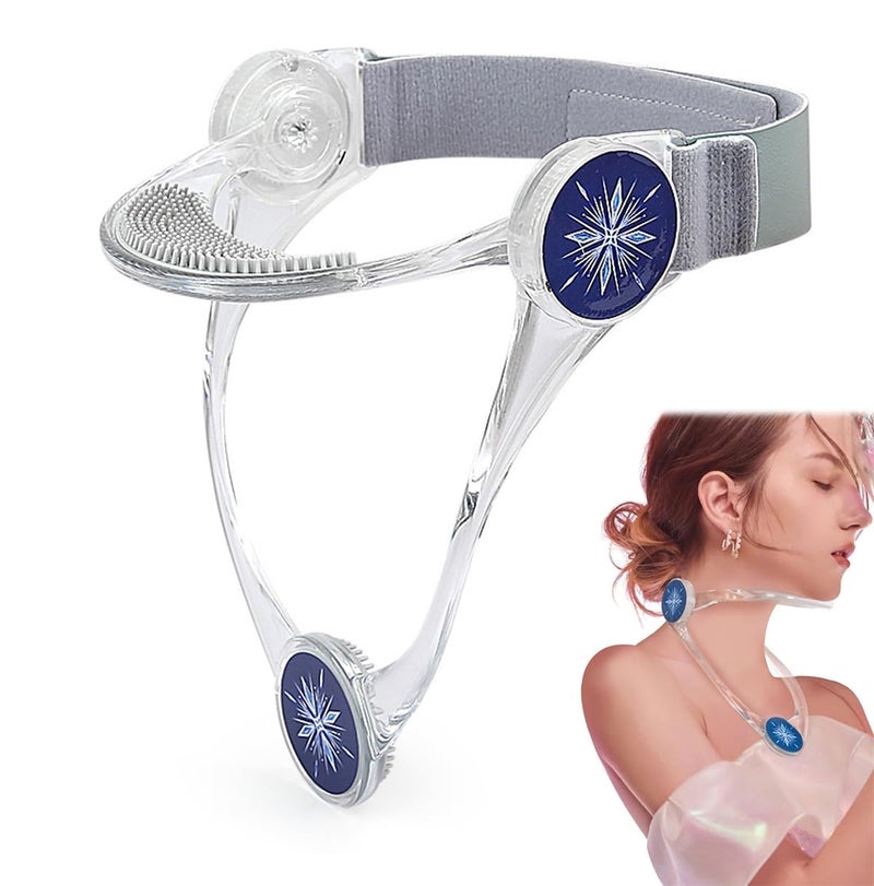Xemz Adjustable Neck Support, Neck Brace Cervical Collar, Portable Neck Traction Device Neck Stretcher Forward Head Neck Posture Corrector for Women and Men Cervical Spine Pressure Relief (Transparent) - Image 1